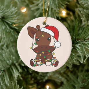 Okapi Christmas Winter Animals Holiday Okapis Ceramic Tree Decoration