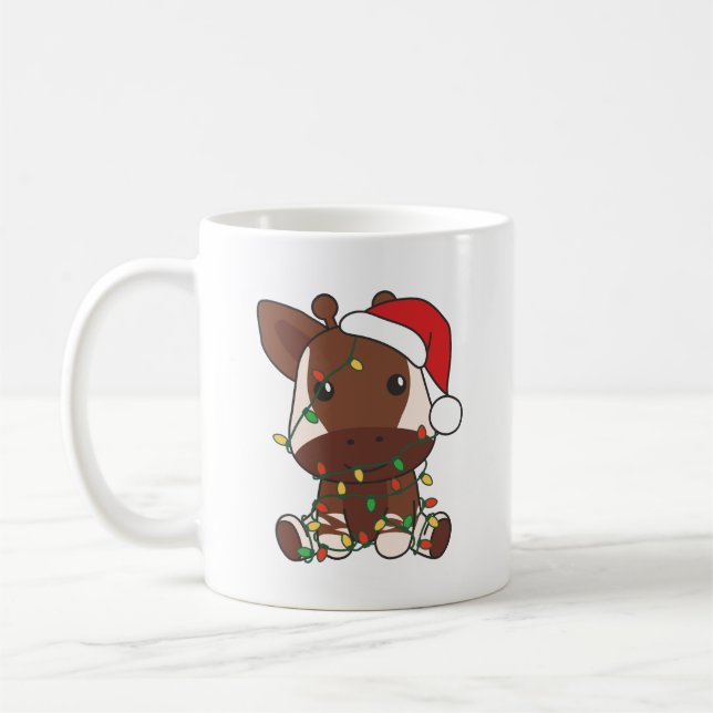Okapi Christmas Winter Animals Holiday Okapis Coffee Mug (Left)