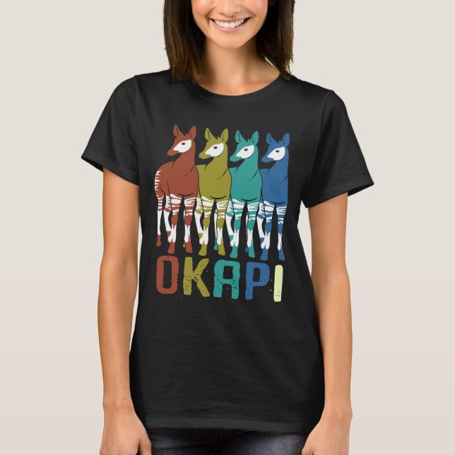 Okapi Colourful Team Family Squad Forest Giraffe T-Shirt (Front)