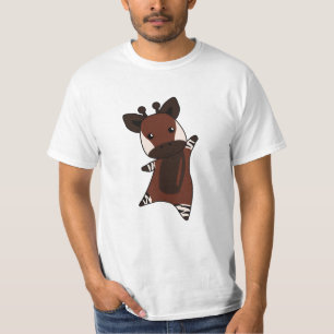 Okapi Cute Forest Giraffe Zebra Giraffes Animal T-Shirt