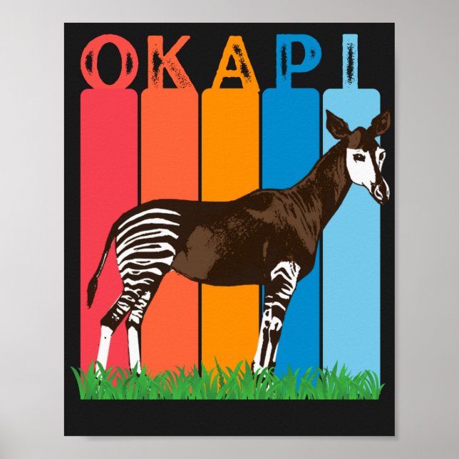 Okapi Fan Colorful Bars  Poster (Front)