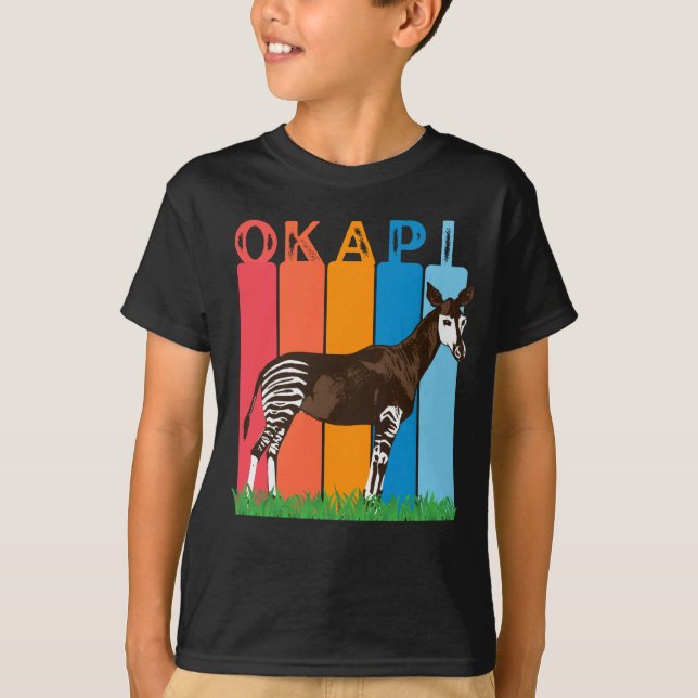 Okapi Fan Colourful Bars T-Shirt (Front)