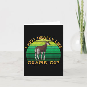 Okapi Funny Animal Quote With Vintage Shape Design Card