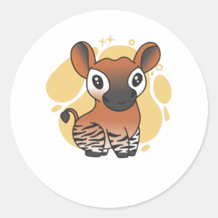 Okapi Waldgiraffe Zebra Kawaii Okapis Sweet Classic Round Sticker