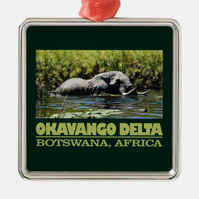Okavango Delta Metal Tree Decoration (Front)