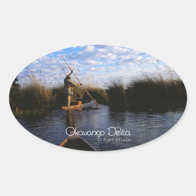Okavango Delta Oval Sticker (Front)
