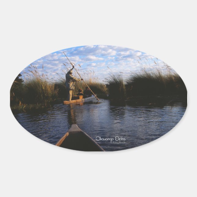 Okavango Delta Photo Oval Sticker (Front)