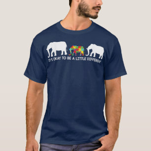 Okay Be Little Different Autism Awareness Elephant T-Shirt