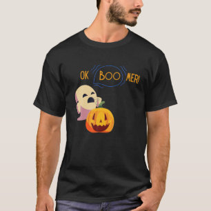 Okay Boo-Mer Funny Halloween Ghost Pumpkin T-Shirt