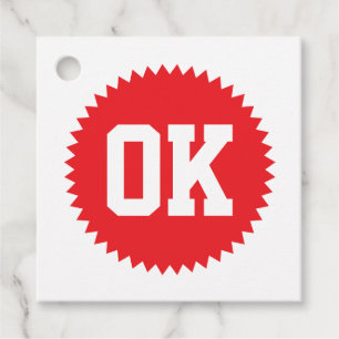 Okay quality seal custom favour tags