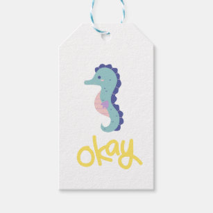 Okay seahorse  gift tags