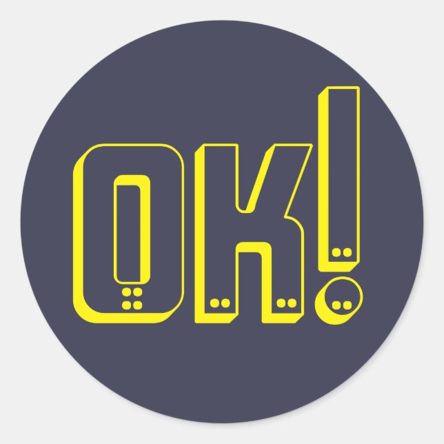 okay sign classic round sticker (Front)