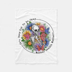 Okay To Not Be Okay Mental Health Awareness Women Fleece Blanket