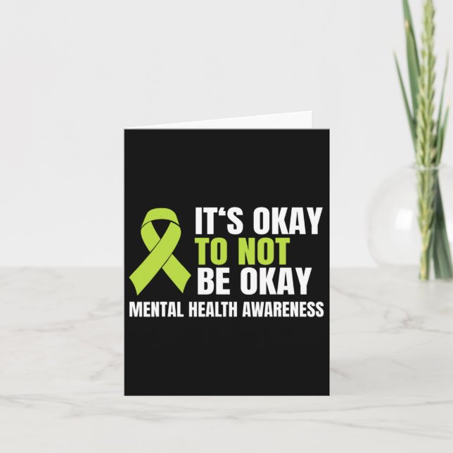 Okay To Not Be Okay Mental Health Ribbon  Card (Front)