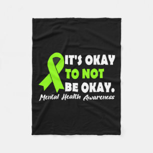 Okay To Not Be Okay Ribbon Mental Health Awareness Fleece Blanket
