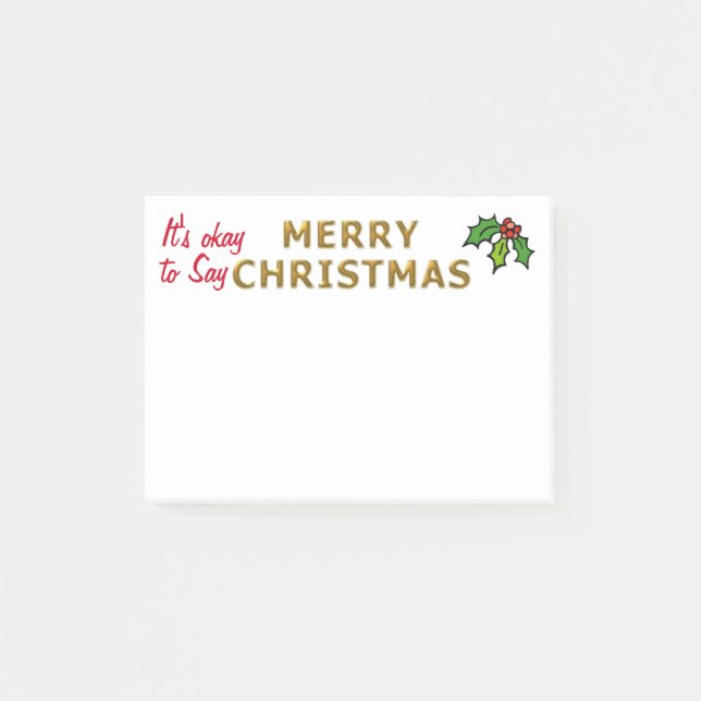 Okay to Say Merry Christmas Post-it Notes (Front)