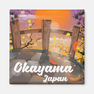 Okayama Japanese blossom poster. Magnet