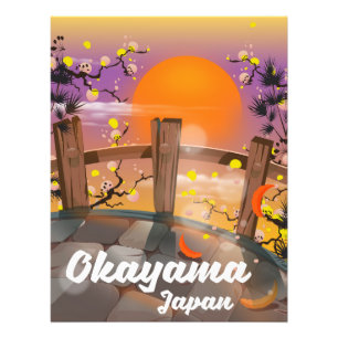 Okayama Japanese blossom poster. Photo Print