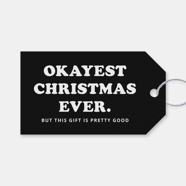 Okayest Christmas funny holiday Gift Tags (Front (Horizontal))