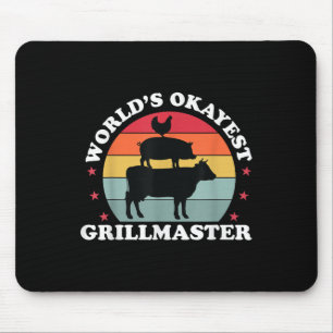 Okayest Grillmaster Funny Bbq Grilling Meat Smoker Mouse Mat