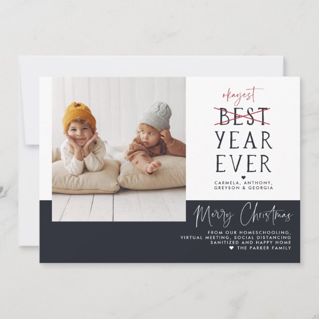 Okayest Year Ever | Funny Christmas Holiday Photo (Front)
