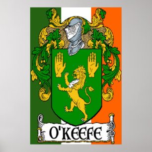 O'Keefe Coat of Arms Irish Flag Print