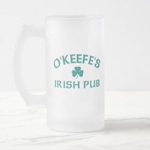 O'Keefe's Irish Pub  Frosted Glass Beer Mug