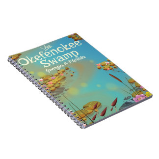 Okefenokee Swamp cartoon travel poster Notebook