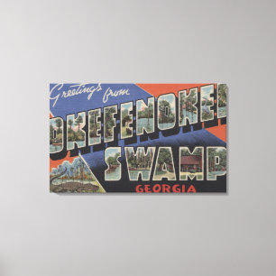 Okefenokee Swamp, Georgia - Large Letter Scenes Canvas Print