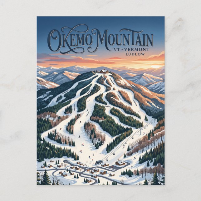 Okemo Mountain Vermont Postcard (Front)