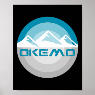 Okemo Mountain Vermont Retro Vintage Snowboard Ski Poster