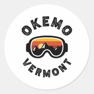 Okemo Skiing Ski Snowboarding In Vermont Classic Round Sticker