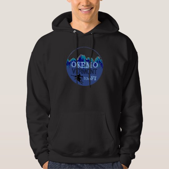 Okemo Vermont blue ski art elevation hoodie