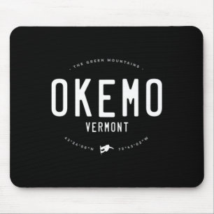 Okemo Vermont Graphic Distressed Vintage Snowboard Mouse Mat