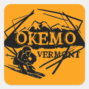 Okemo Vermont orange ski mountain stickers