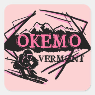 Okemo Vermont pink mountain ski stickers