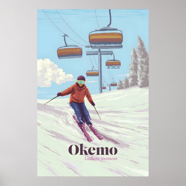 Okemo Vermont Ski Resort Travel Poster (Front)