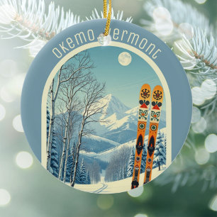 Okemo Vermont ski souvenir  Ceramic Tree Decoration