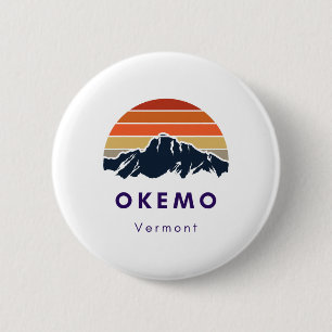 Okemo Vermont Skiing Snowboarding Hikers Gifts For 6 Cm Round Badge