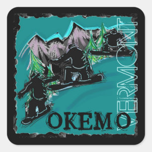Okemo Vermont snowboarders stickers