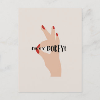 Okey Dokey #lineart #digitalart Postcard