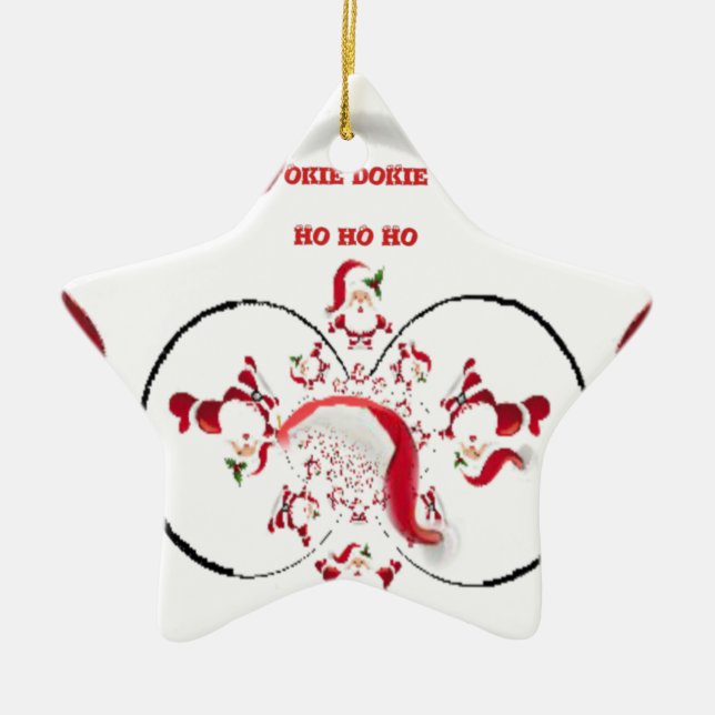 Oki Dokie Santa! Ceramic Tree Decoration (Front)