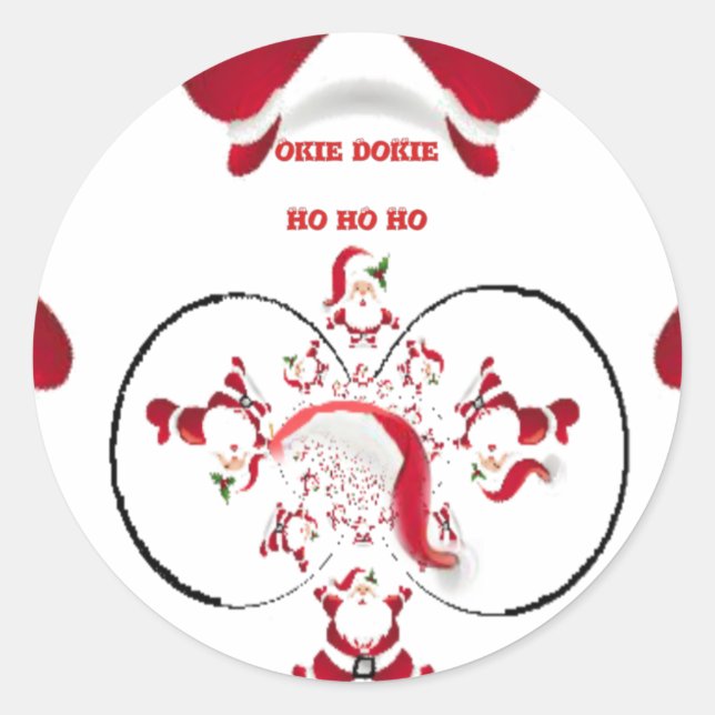 Oki Dokie Santa! Classic Round Sticker (Front)