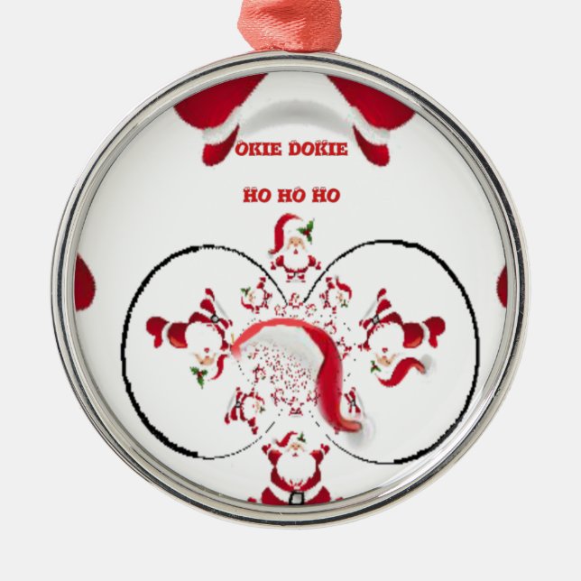 Oki Dokie Santa! Metal Tree Decoration (Front)