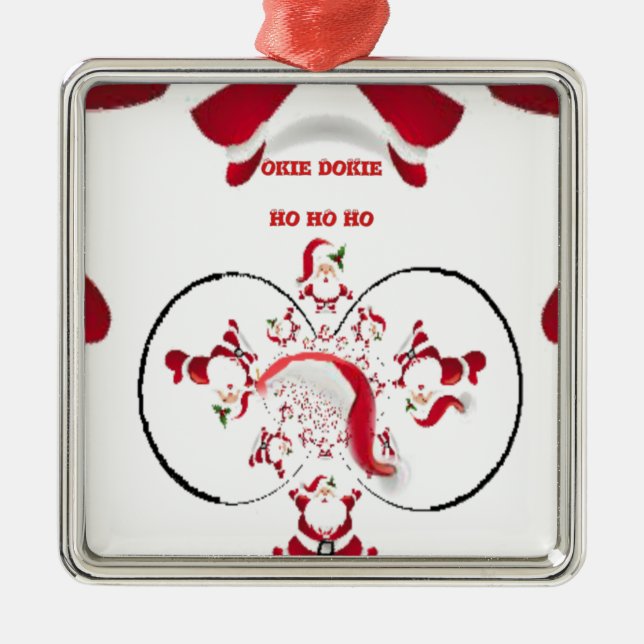 Oki Dokie Santa! Metal Tree Decoration (Front)