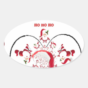 Oki Dokie Santa! Oval Sticker