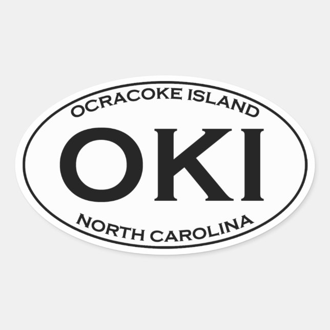 OKI - Ocracoke Island Oval Logo Oval Sticker (Front)