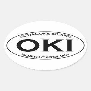 OKI - Ocracoke Island Oval Logo Oval Sticker