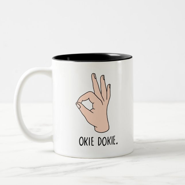 Okie Doke Two-Tone Coffee Mug (Left)