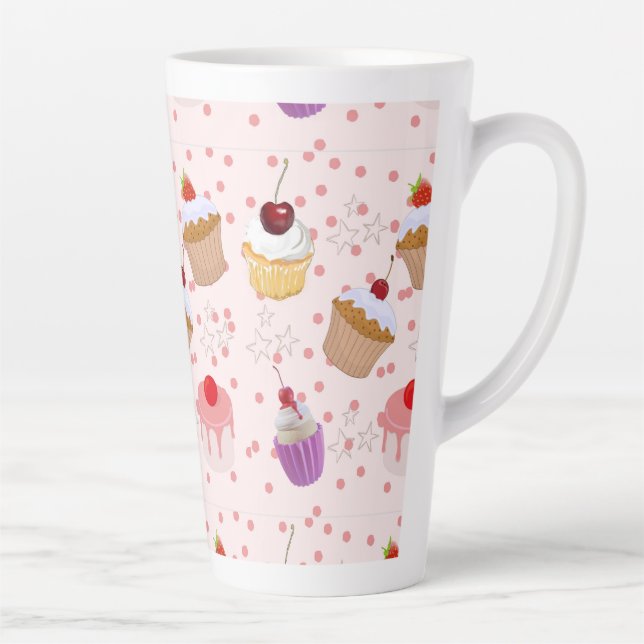 OKif you like cake you will love patelitos pattern Latte Mug (Right)